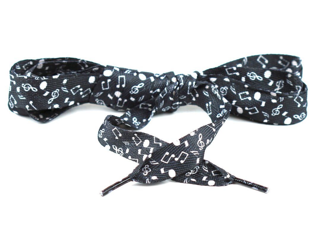 AIM Gifts brand Shoelaces Black Music Notes