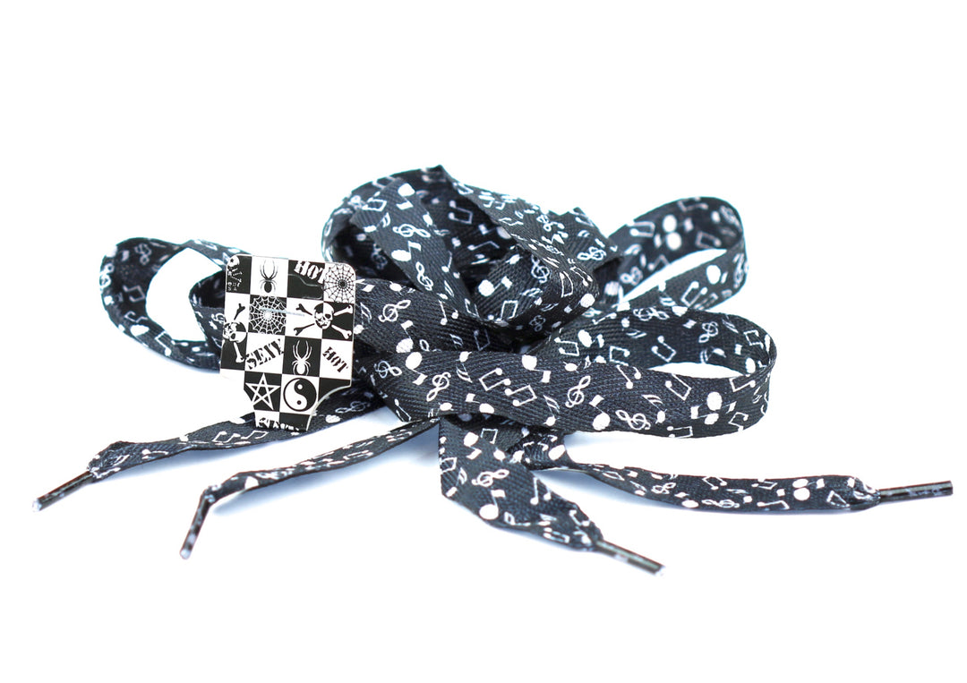 AIM Gifts brand Shoelaces Black Music Notes