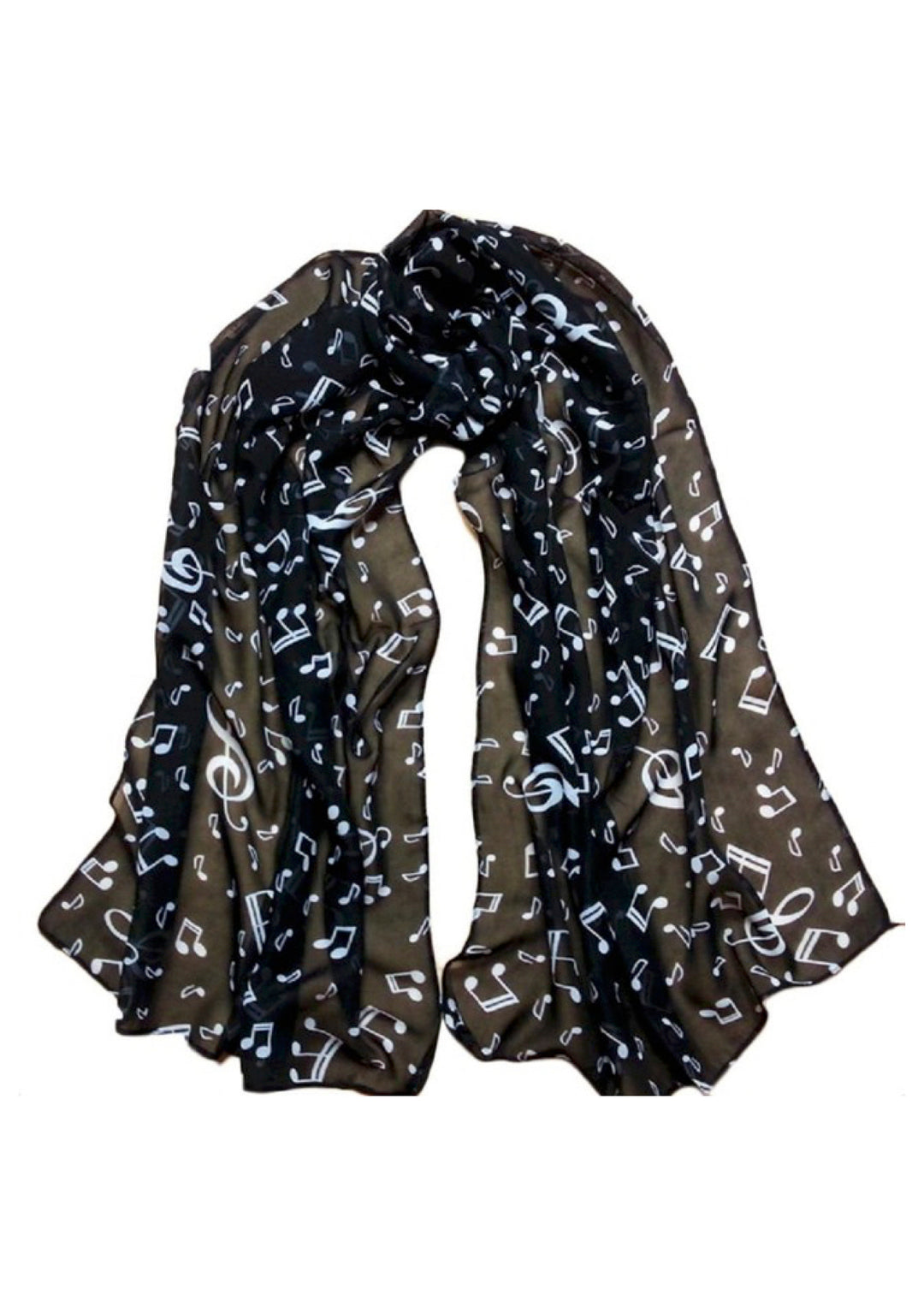 Musical symbols chiffon neck scarf shawl long rectangle size 47cm X 156cm