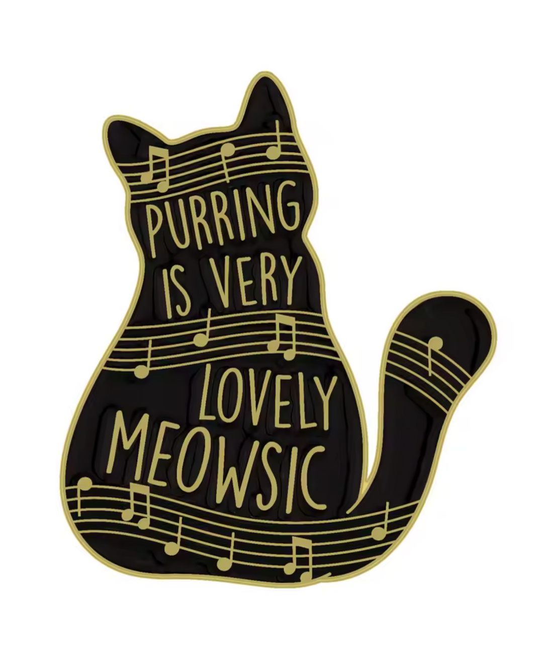 Set of 5 Cat &amp; Music Enamel Pins – Cute Cats, Kittens &amp; Musical Notes