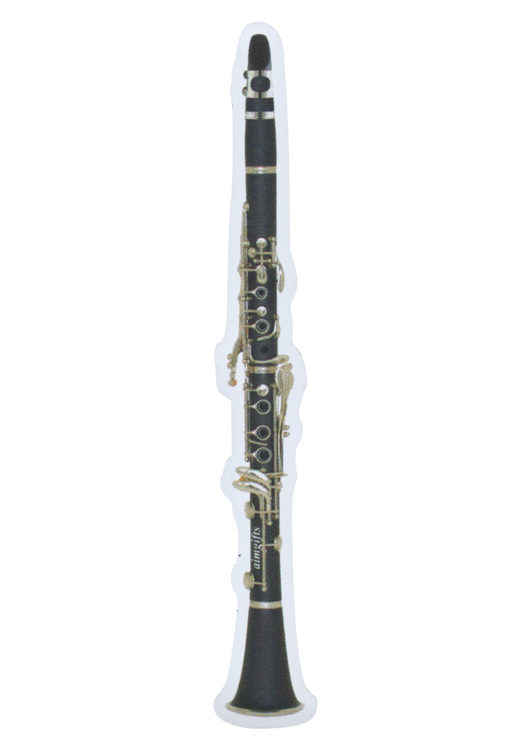 Aim gifts brand music woodwind clarinet die cut fridge magnet