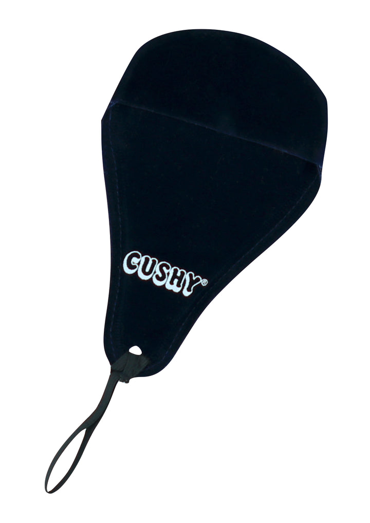 CUSHY Large NAVY  4/4 violin 14”-17” viola chinrest pad cushion elastic strap
