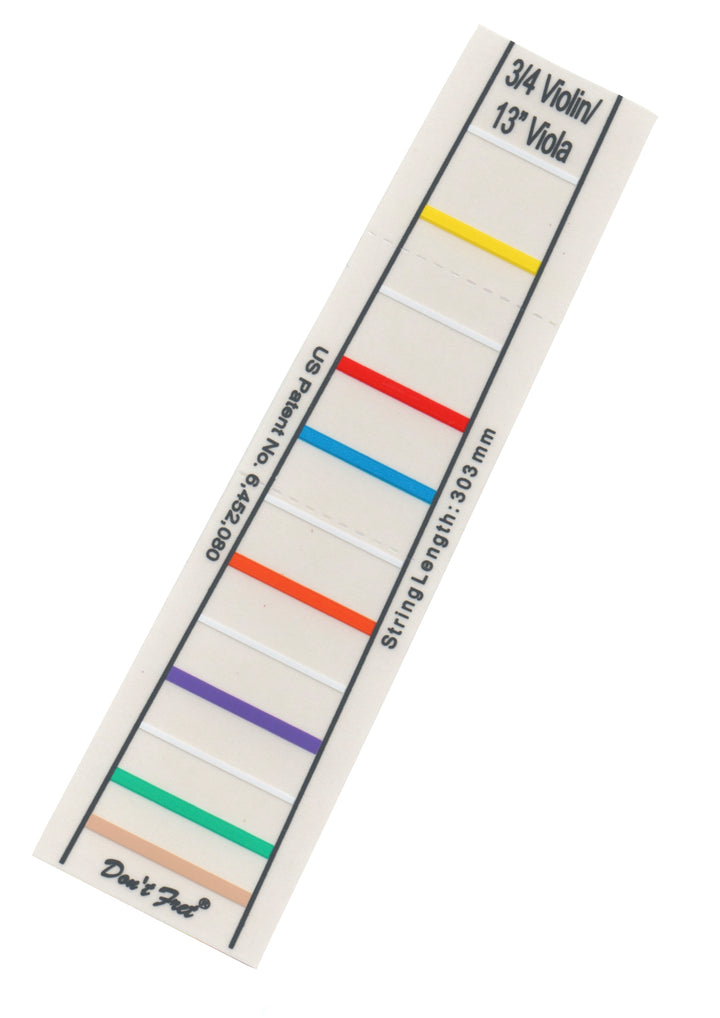 Don’t Fret self-adhering vinyl fingerboard fingering marker for Violin or Viola