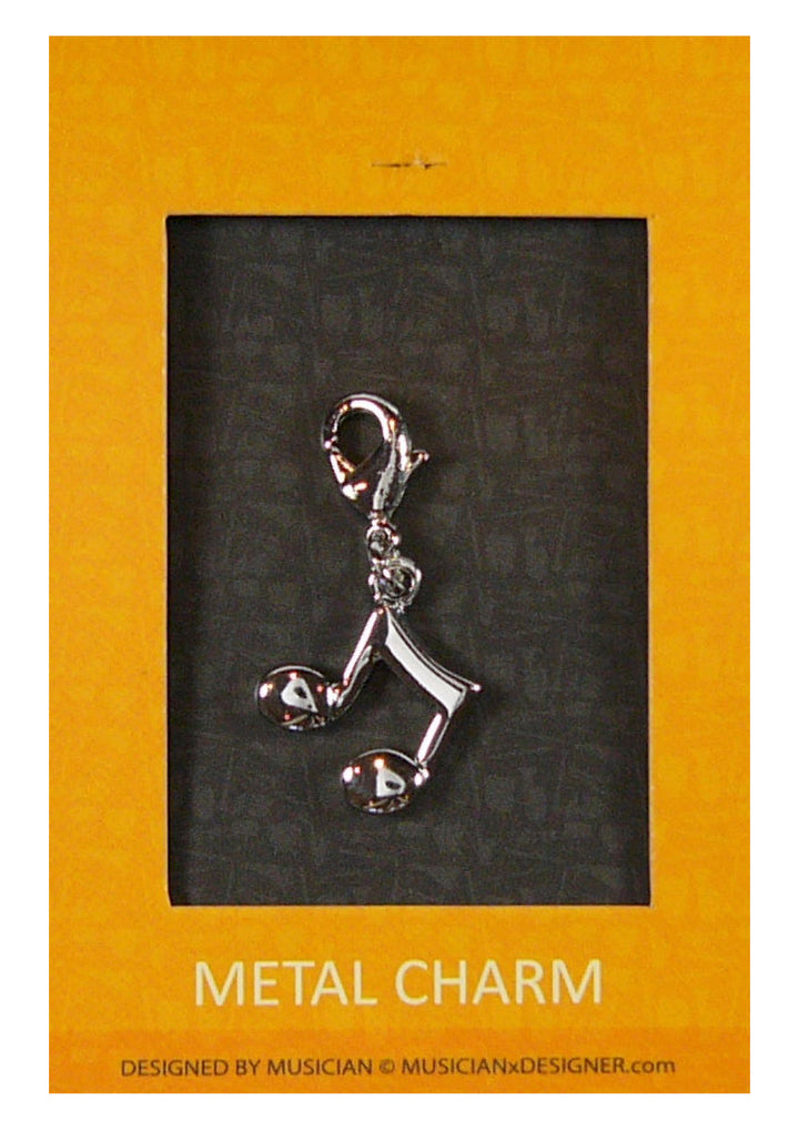 Musician Designer metal two music notes quaver charm with lobster claw lock
