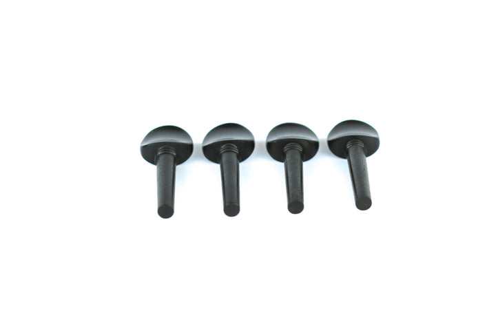 Set of 4 ebony violin tuning pegs with brass diamond capping 1/8 size