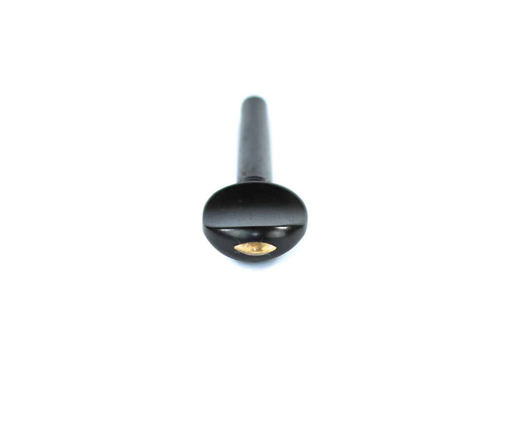 Set of 4 ebony violin tuning pegs with brass diamond capping 1/2 size