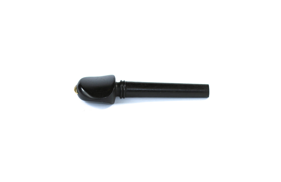 Set of 4 ebony violin tuning pegs with brass diamond capping 1/10 size