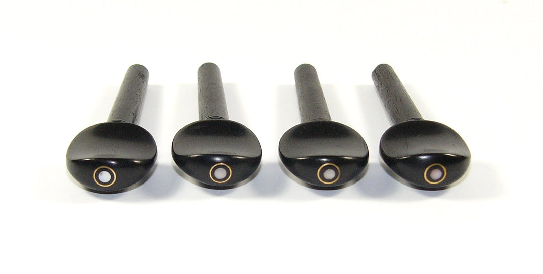 Set of 4 ebony violin tuning pegs Parisian eye inlay