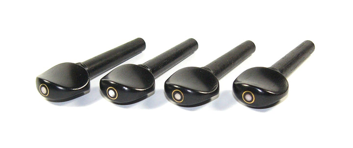 Set of 4 ebony violin tuning pegs Parisian eye inlay