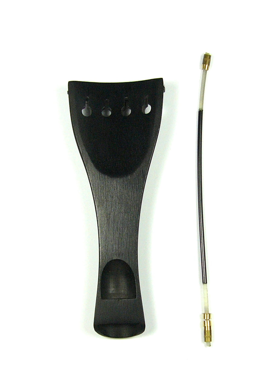1/2 size ebony violin tailpiece Parisian eye free nylon tie