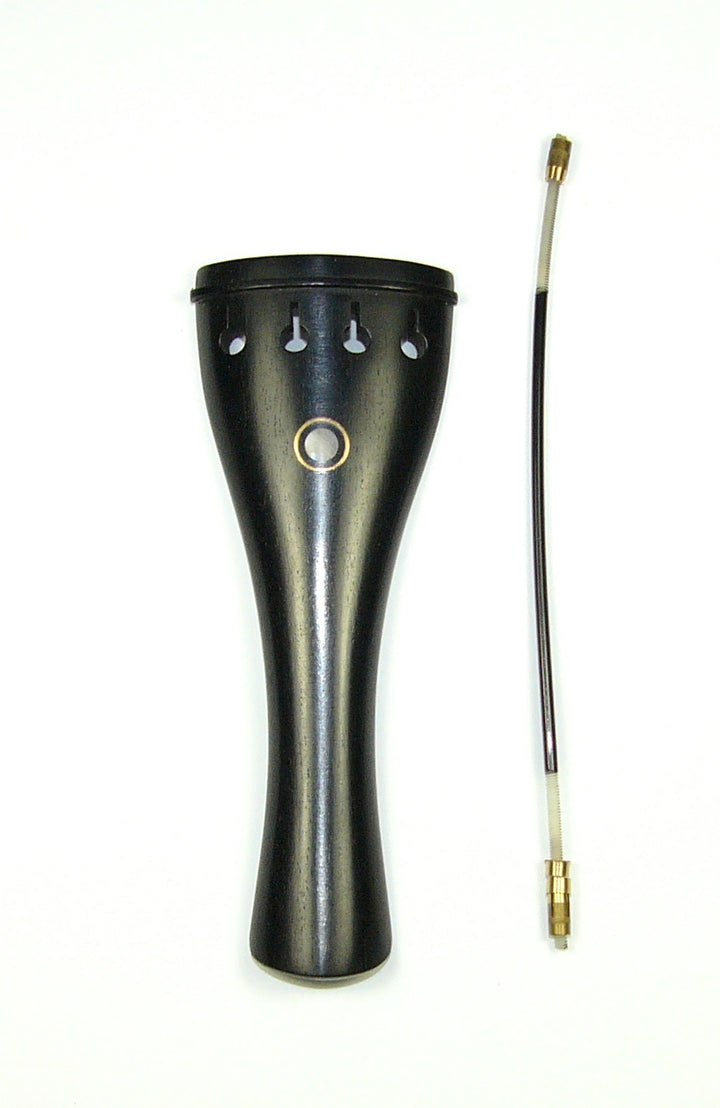 1/2 size ebony violin tailpiece Parisian eye free nylon tie