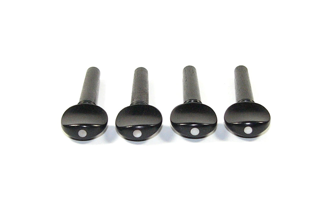 1/8 size set of 4 ebony violin tuning pegs mother of pearl inlay