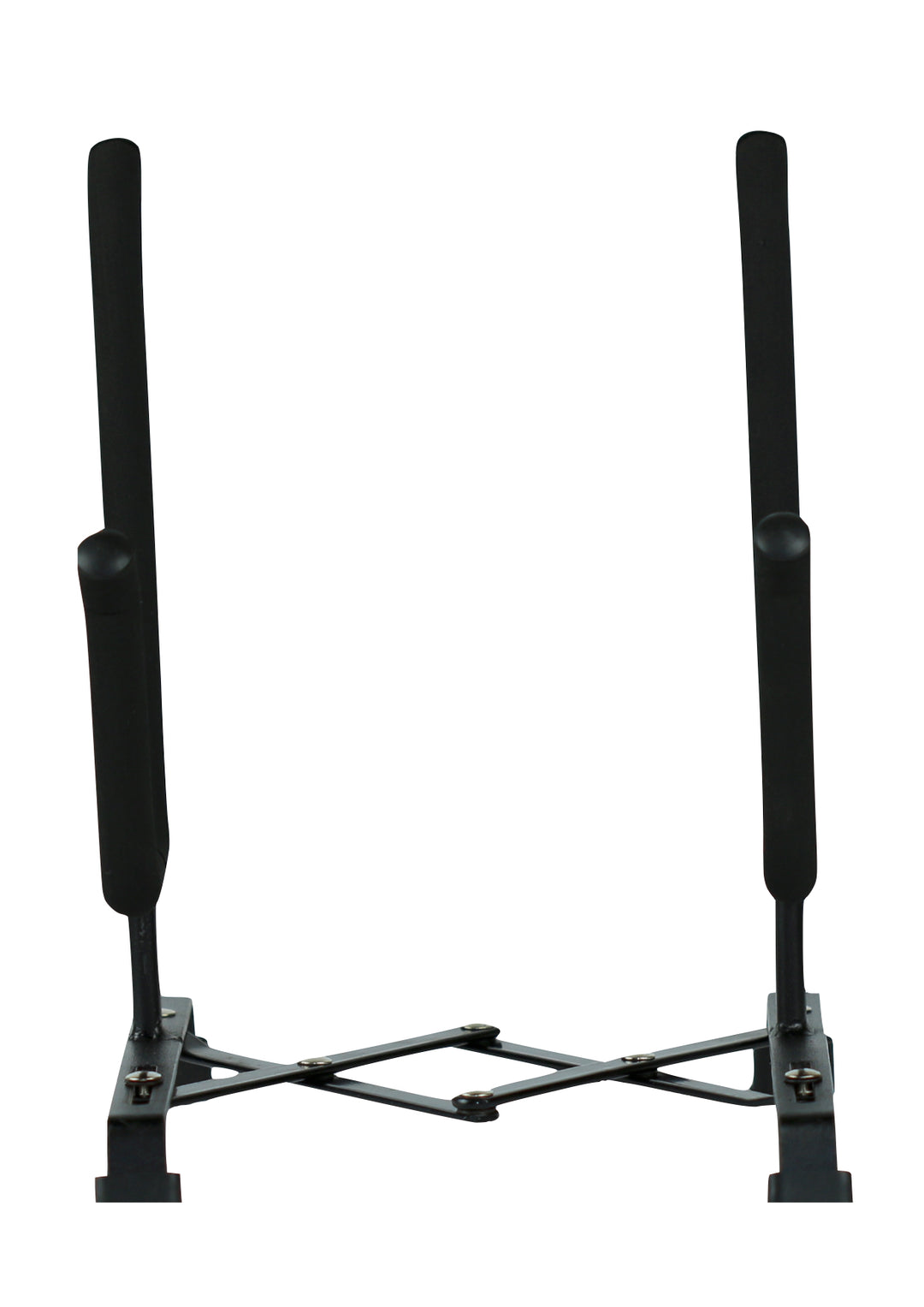 Black metal violin viola display stand expandable to all sizes