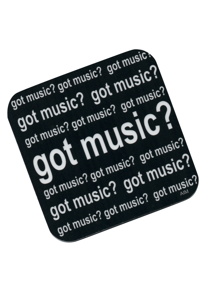 AIM Gifts single vinyl drinks coaster with rubber non slip base Got Music?