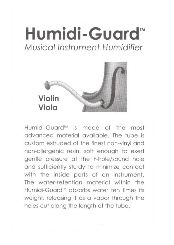 Humidi-Guard Humidifier for 4/4-3/4 size Violin &amp; 13"and larger Viola