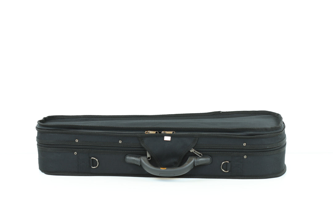Black cordura dart shaped violin case 1/2 size lightweight many features