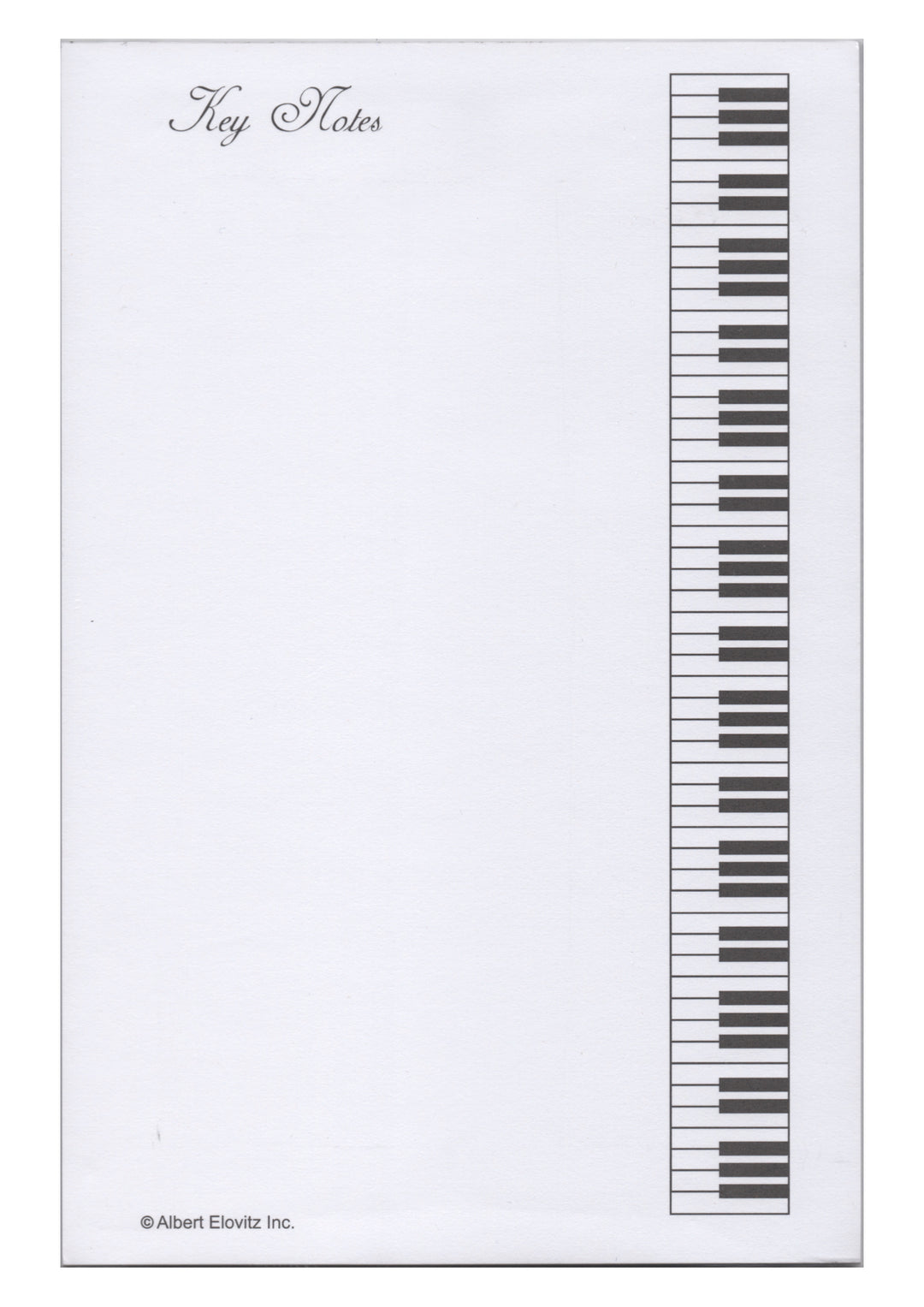 Rectangular Music Notes Notepad Template “Key Notes” Piano keyboard music themed notepad notebook 50pgs 21.5cm ...