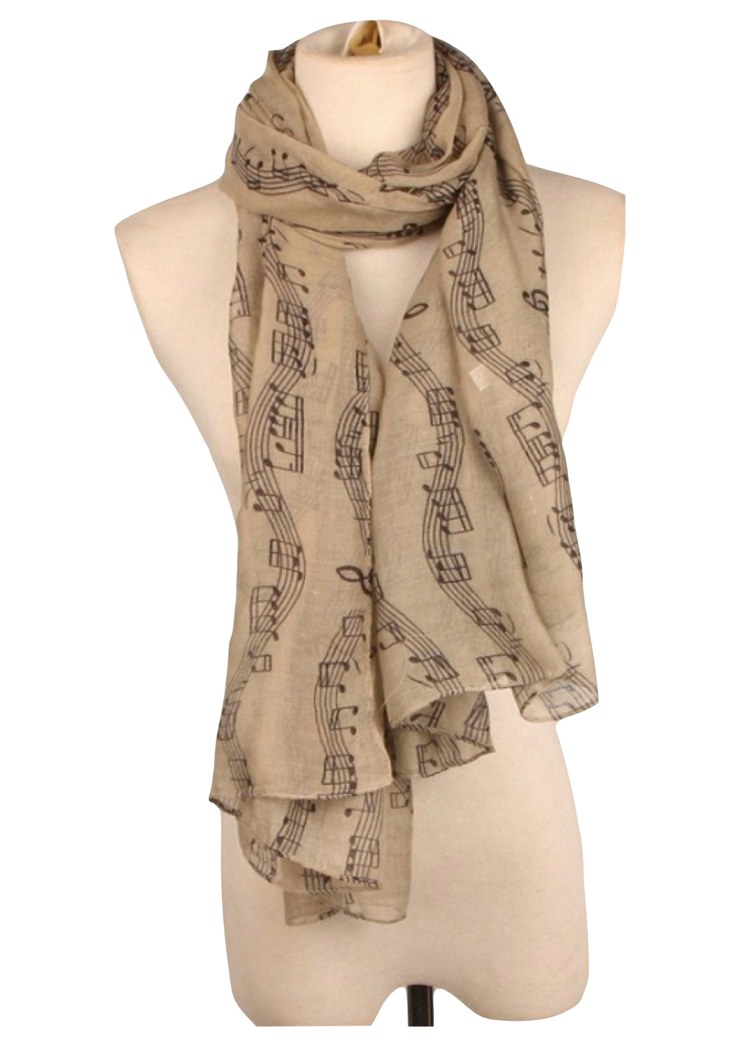 Musical symbols quality viscose rectangle neck scarf shawl 182cm X 82