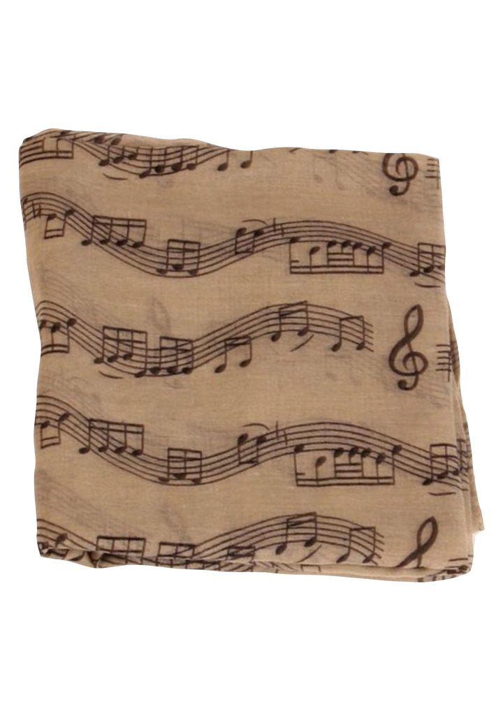 Musical symbols quality viscose rectangle neck scarf shawl 182cm X 82