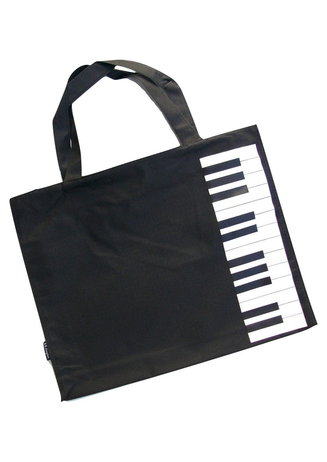 Black canvas tote music library bag keyboard print large size 34cm X 42cm