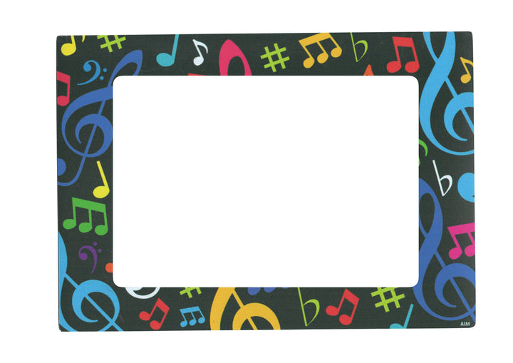 AIM Gifts magnetic picture frame multicoloured music symbols design 5”X7”