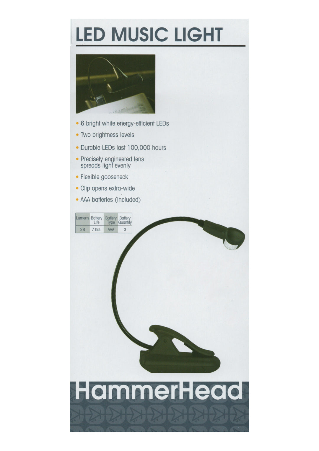 Mighty Bright HammerHead Super LED Music Stand Lecturn Podium Light