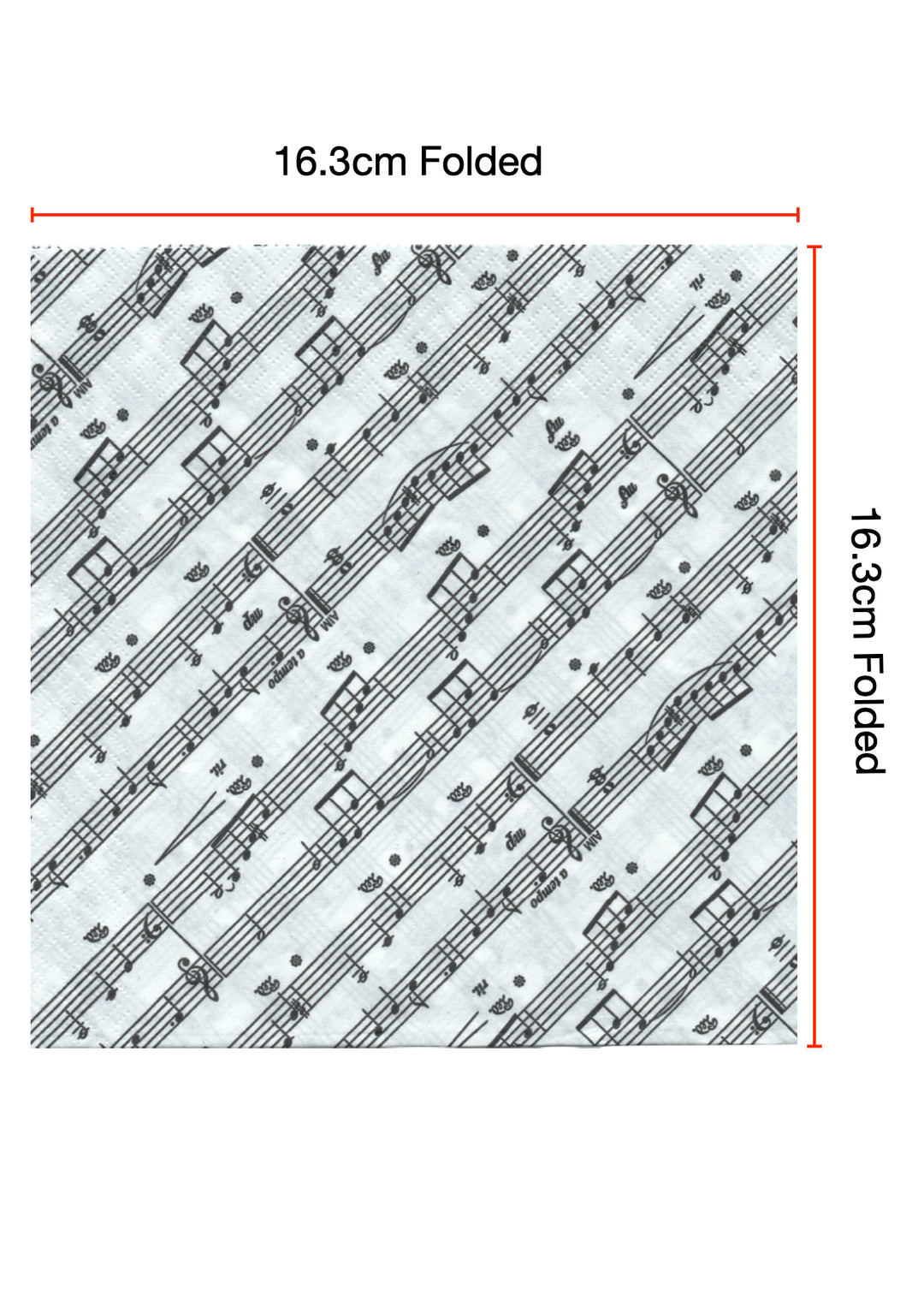 AIM (USA) Branded 2-Ply Table Napkins/Serviettes Sheet Music Design