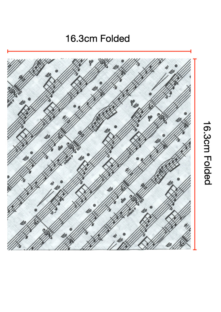 AIM (USA) Branded 2-Ply Table Napkins/Serviettes Sheet Music Design