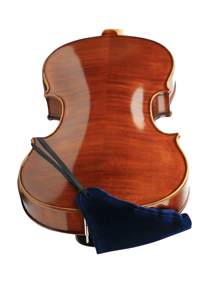 CUSHY Large NAVY  4/4 violin 14”-17” viola chinrest pad cushion elastic strap