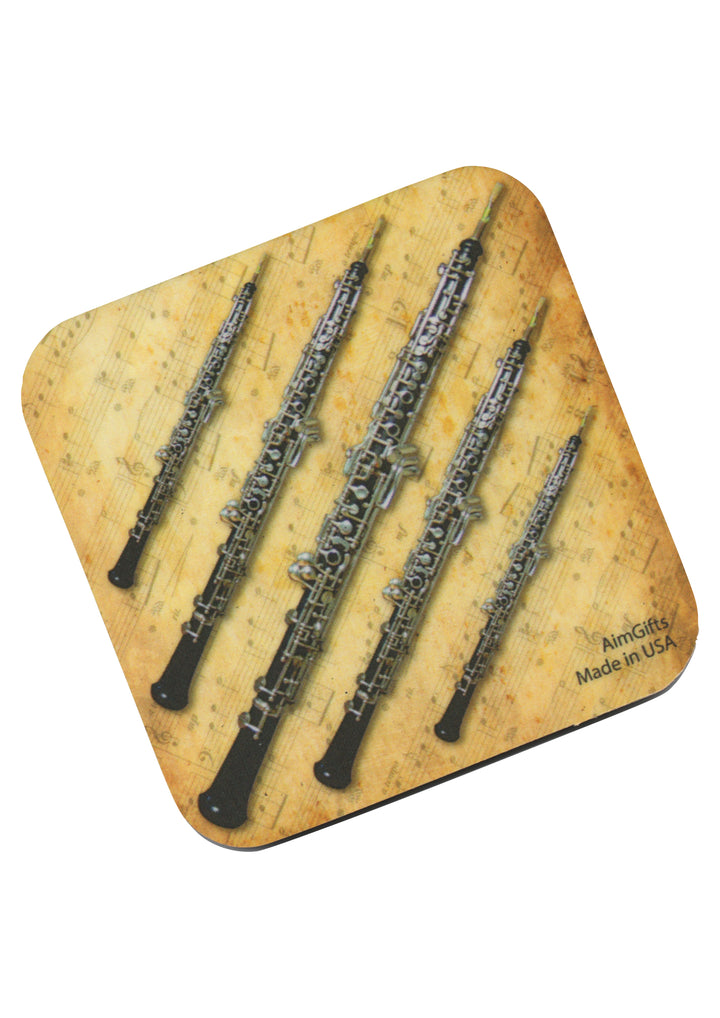 AIM Gifts single vinyl drinks coaster rubber non slip base oboe