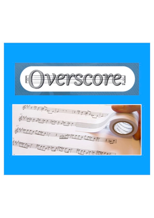 Over Score Overscore removable manuscript tape 5 Metre Roll 25mm wide 8mm staff l ...