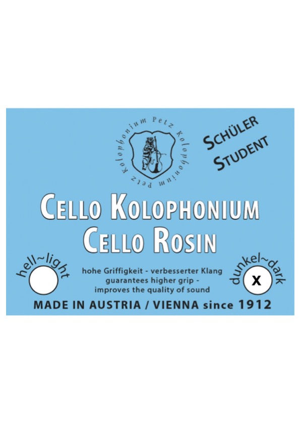 PETZ Natural DARK Cello rosin for horsehair or synthetic bows Made in AUSTRIA
