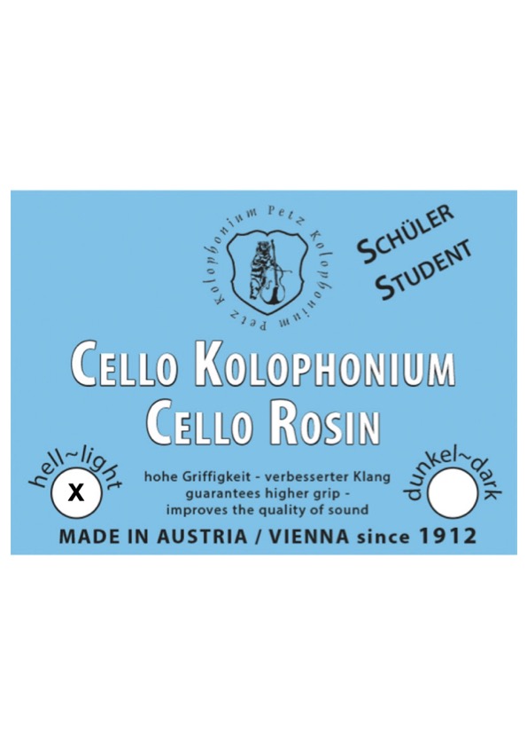 PETZ Natural LIGHT Cello rosin for horsehair or synthetic bows Made in AUSTRIA