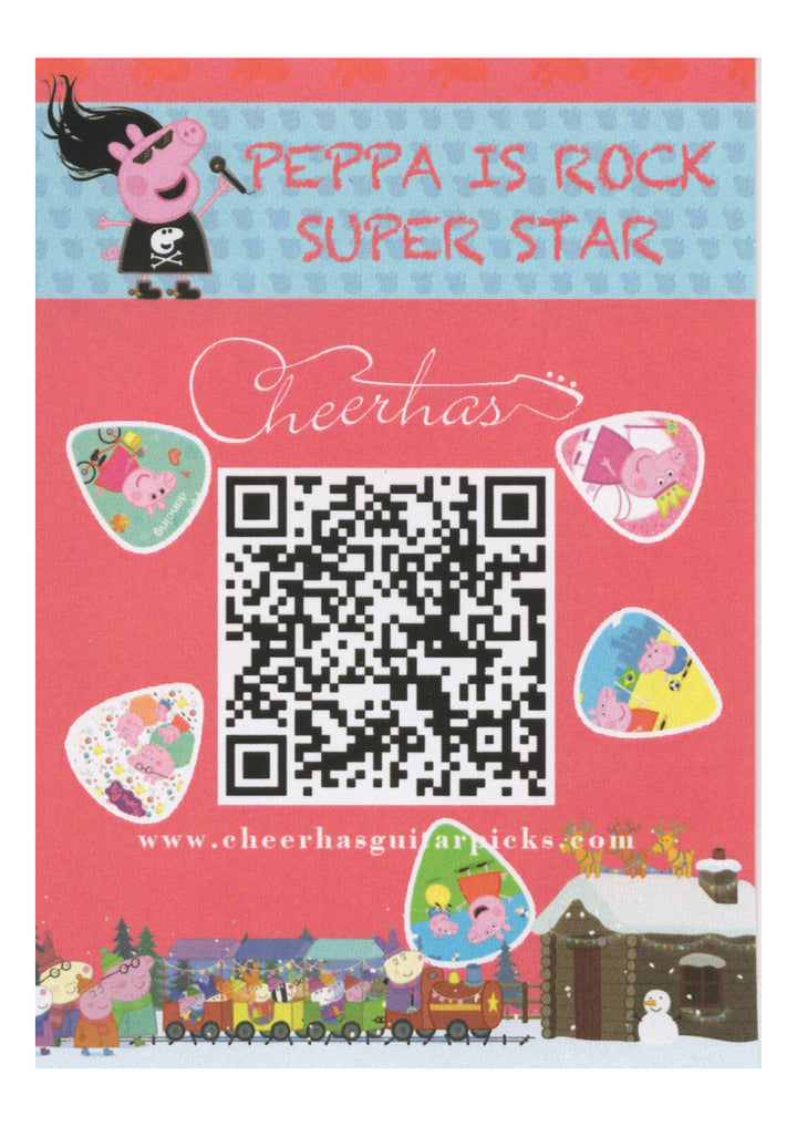 5 pack Peppa Pick themed Novelty guitar picks/plectrums .71mm thick