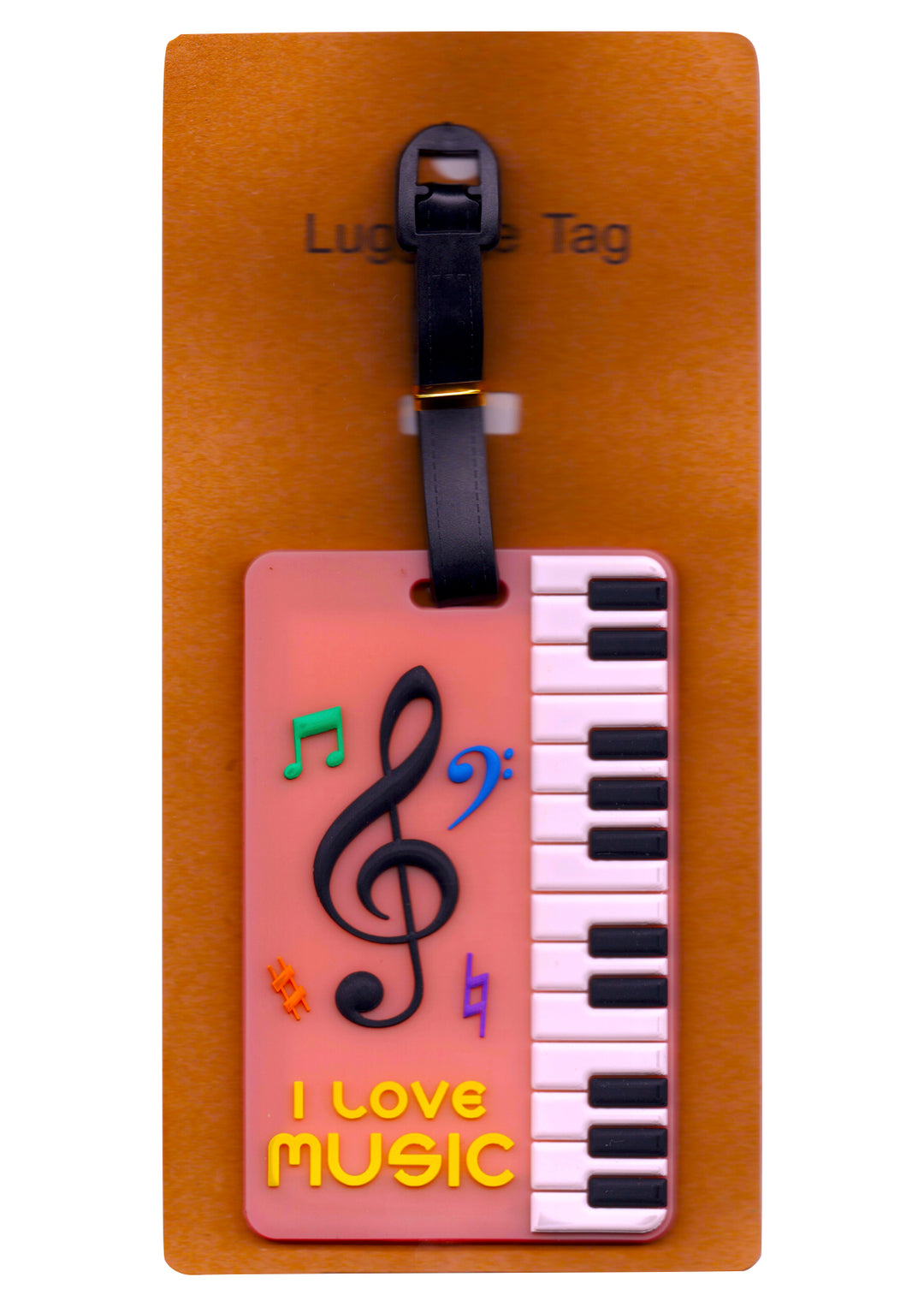 Pink keyboard &amp; music symbols design bag instrument case luggage tag