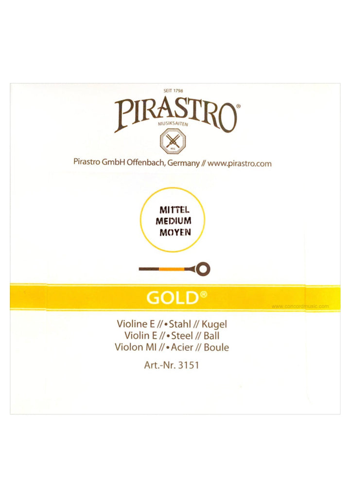 Pirastro Wondertone GOLD Violin steel E String 4/4 size BALL end medium gauge