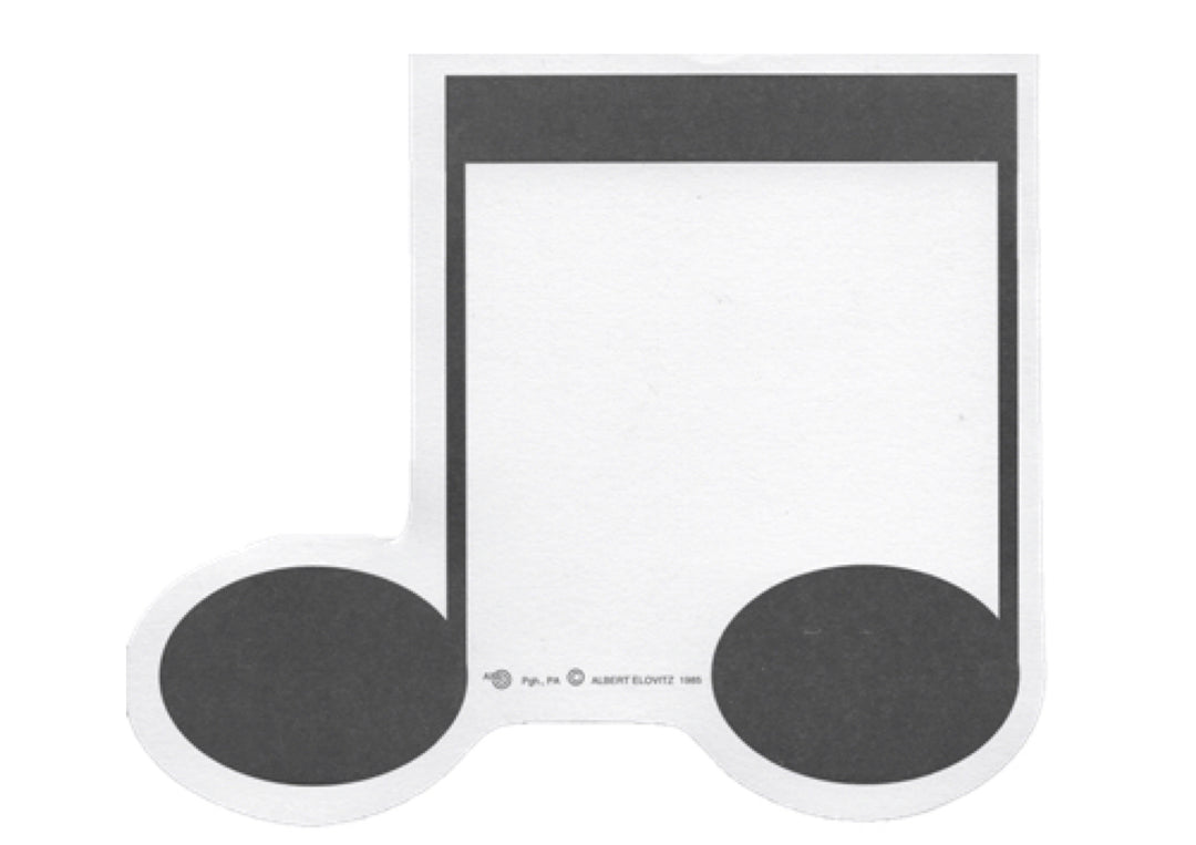 Quaver shaped novelty music themed mini notepad notebook 25pg 10cm X 8.5cm