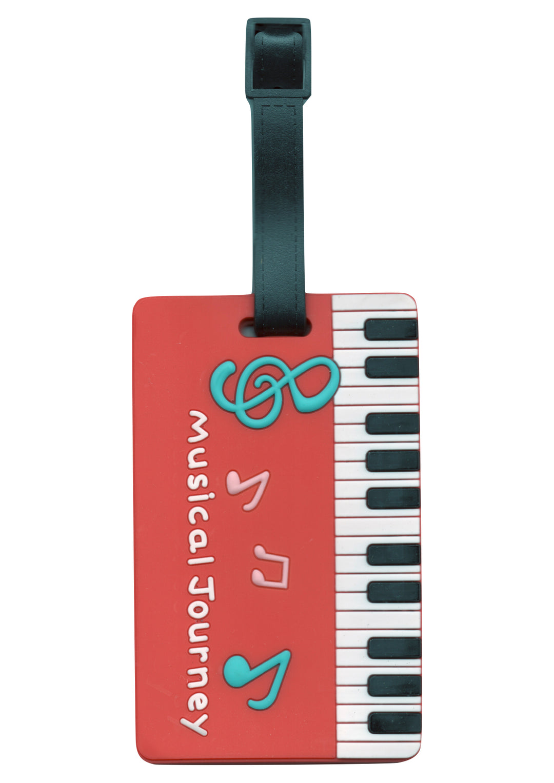 Red keyboard &amp; music symbols design bag instrument case luggage tag