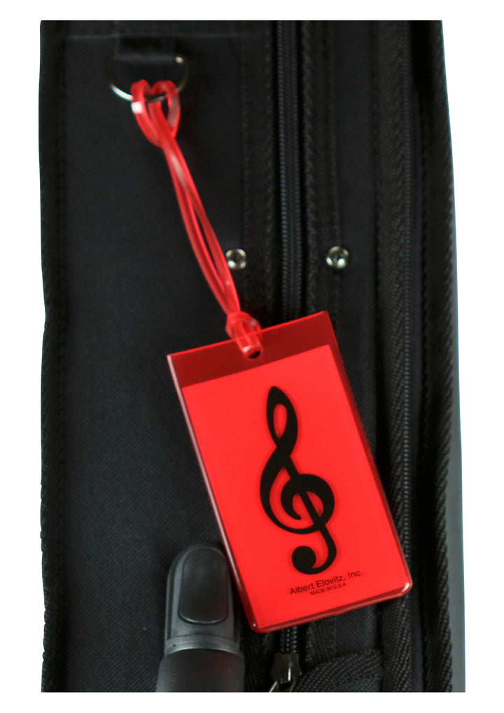 Albert Elovitz AIM Gifts Silicone Bag Tag Treble Clef Red