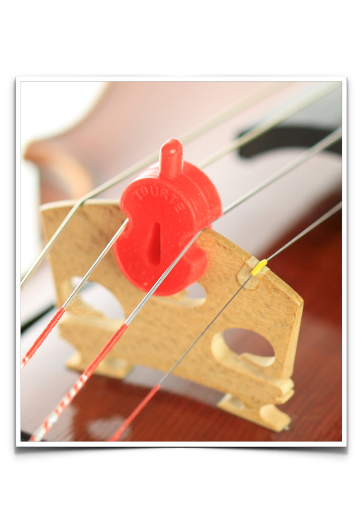 Original tourte single hole red rubber violin viola mute 3/4 - 4/4 size