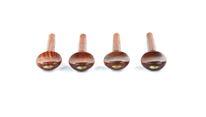 Set of 4 rosewood violin tuning pegs with brass diamond capping 1/2 size