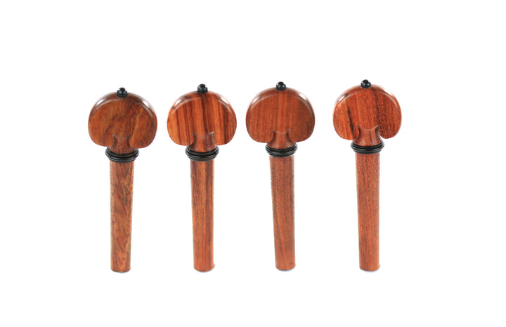 Set of 4 rosewood heart shaped violin tuning pegs 3/4 size