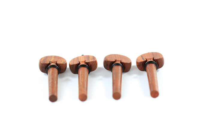 Set of 4 rosewood heart shaped violin tuning pegs 1/4 size