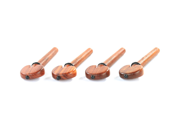 Set of 4 rosewood heart shaped violin tuning pegs 1/4 size