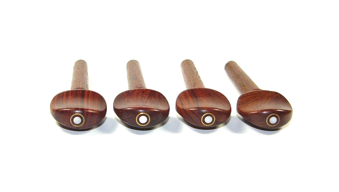 3/4 size set of 4 rosewood violin tuning pegs mother of pearl Parisian eye