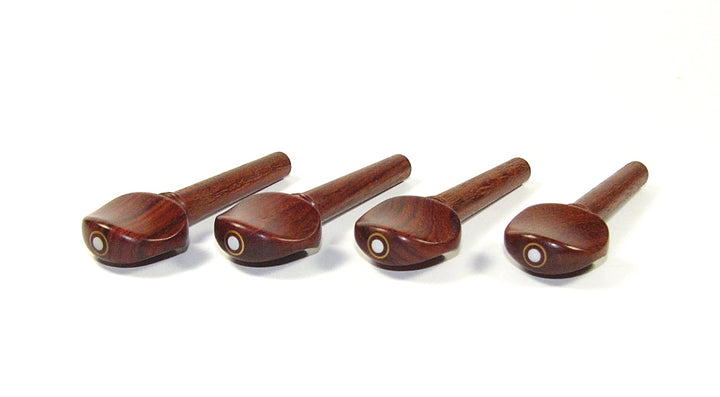 1/2 size set of 4 rosewood violin tuning pegs with mother of pearl Parisian eye
