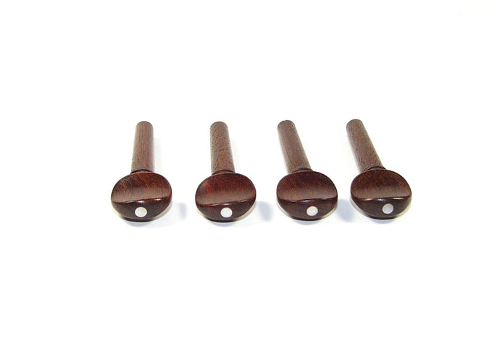 1/10 size set of 4 rosewood violin tuning pegs mother of pearl inlay