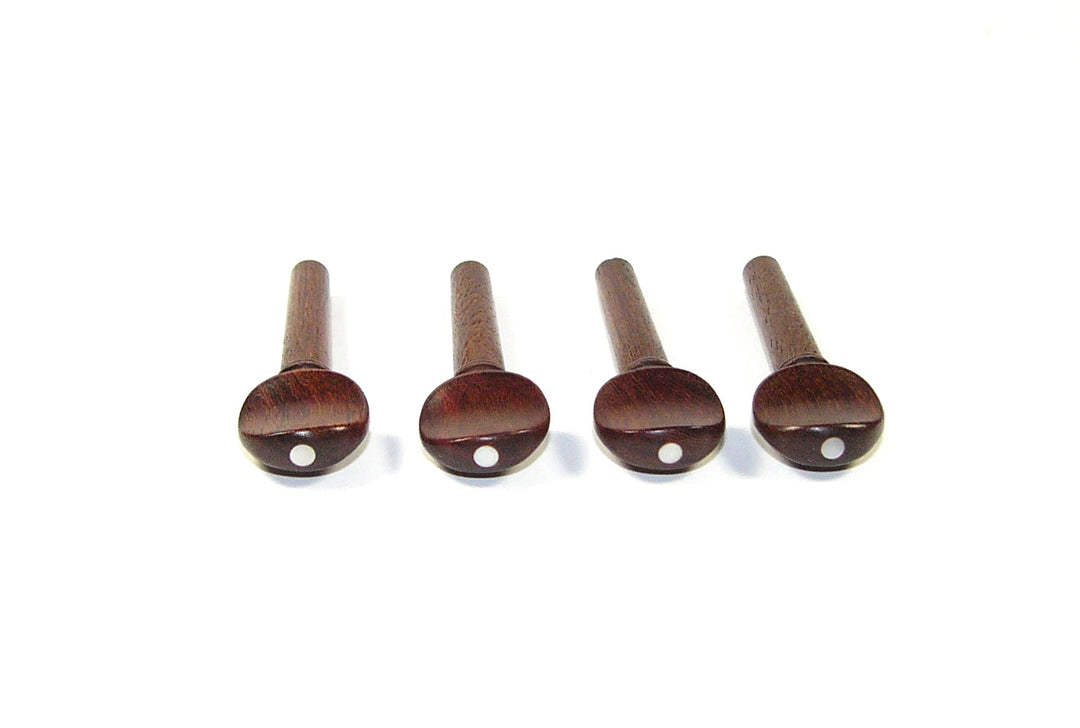 1/8 size set of 4 rosewood violin tuning pegs mother of pearl inlay