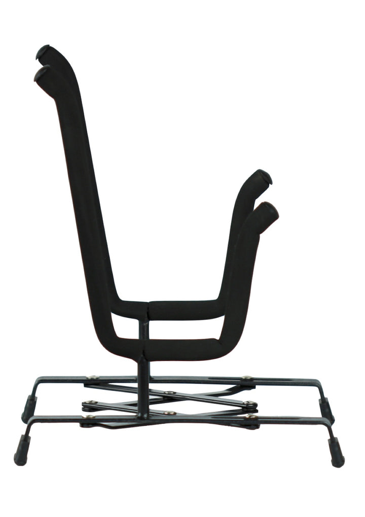 Black metal violin viola display stand expandable to all sizes