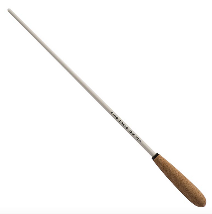 King David 12” (30.5cm) birch wood conductors baton tapered cork handle 12WTCK
